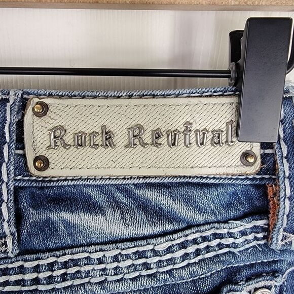 Rock Revival Charon Straight Stretch denim Jeans size 24 - Picture 6 of 12